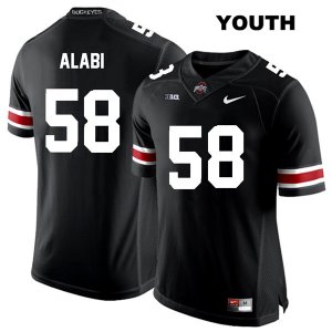 Youth NCAA Ohio State Buckeyes Joshua Alabi #58 College Stitched Authentic Nike White Number Black Football Jersey AI20Z38GX